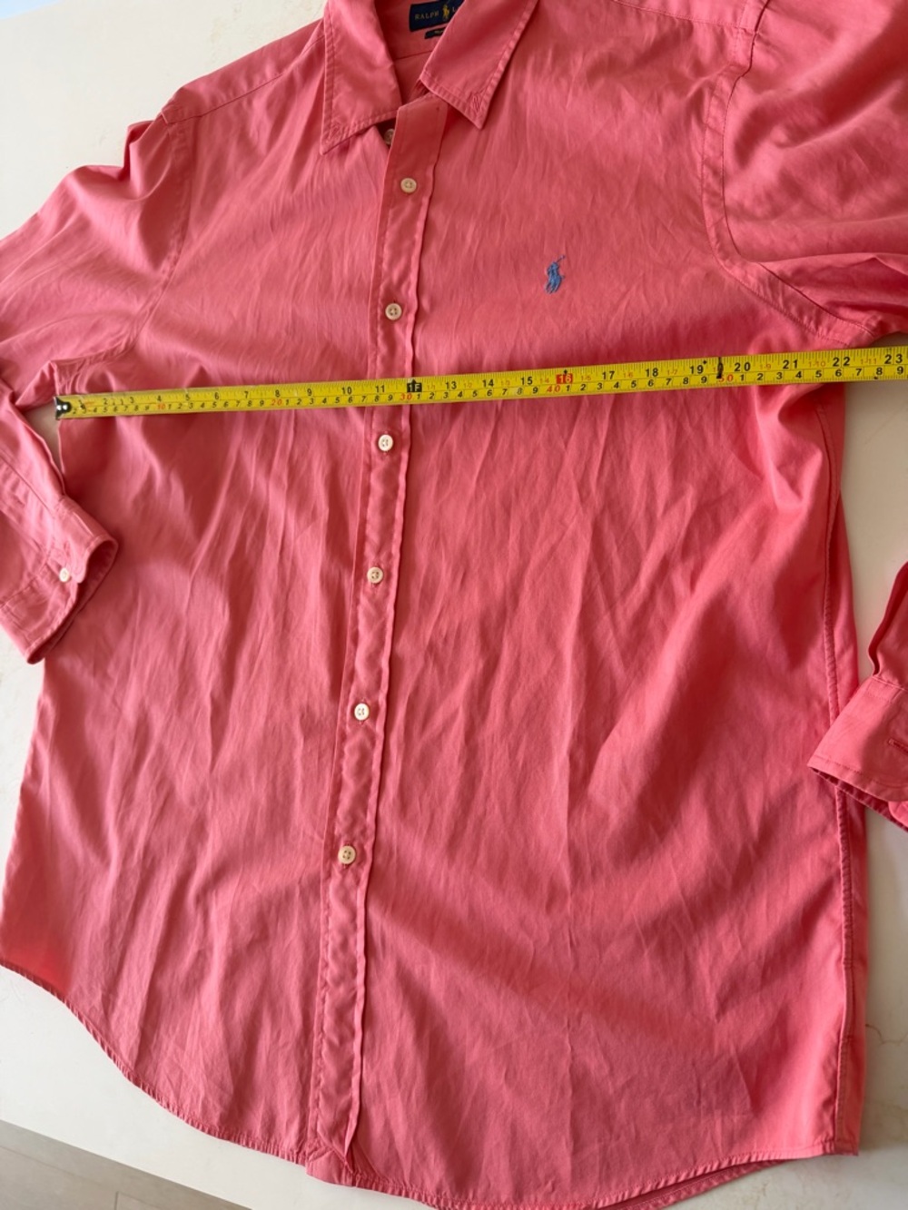 Polo Ralph Lauren light beach twill shirt in coral - Picture 3 of 8